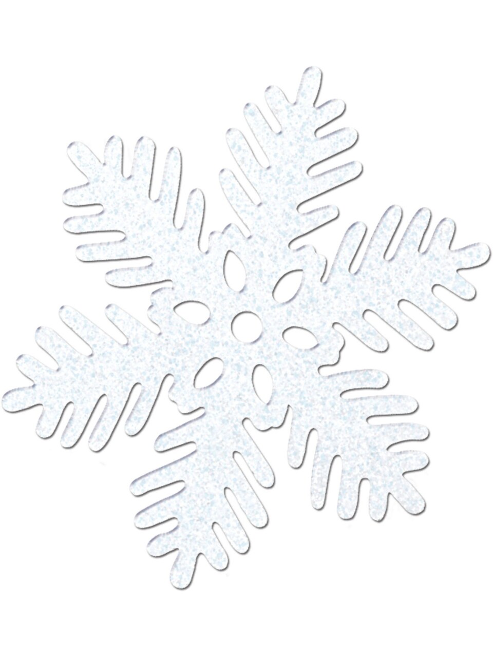 8" Molded Plastic Sparkle Snowflake Holiday Hanging Party Decoration